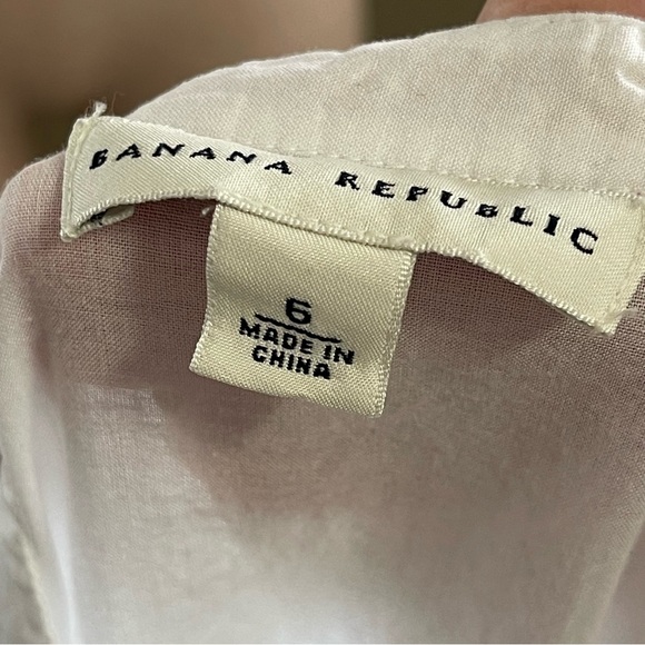 BANANA REPUBLIC White Cotton Shirt Dress with tie belt - Picture 6 of 6